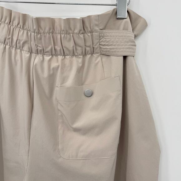 Athleta Skyline shorts II women's 20 paperbag belted high rise athleisure beige - Picture 6 of 11